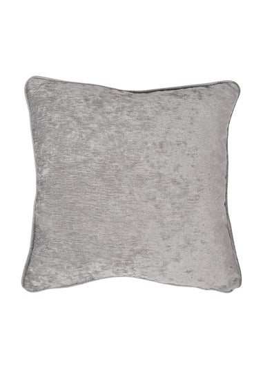 Curtina Textured Chenille Grey Filled Cushion (43cm x 43cm)