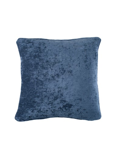 Curtina Textured Chenille Navy Filled Cushion (43cm x 43cm)