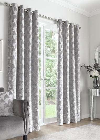 Appletree Boutique Quentin Velvet Silver Eyelet Curtains