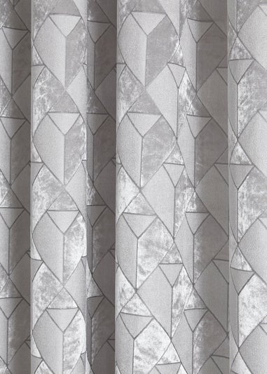 Appletree Boutique Quentin Velvet Silver Eyelet Curtains