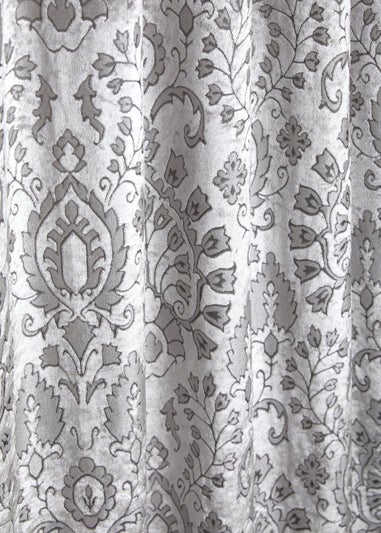 Curtina Trinity Velvet Silver Pencil Pleat Curtains