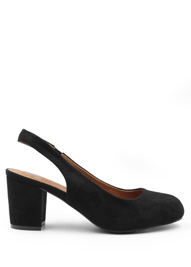 Where's That From Black Edith Extra Wide Suede Block Heels