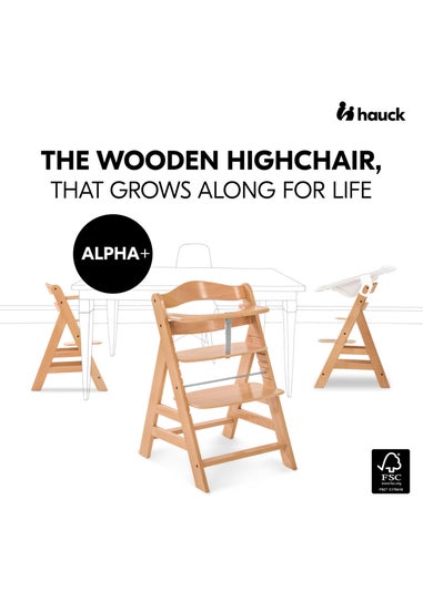 Hauck Natural Alpha+ Wooden Highchair