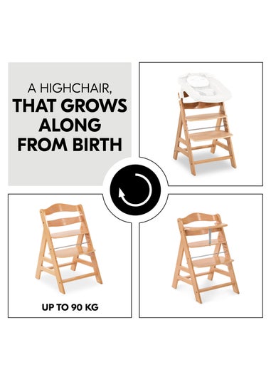 Hauck Natural Alpha+ Wooden Highchair