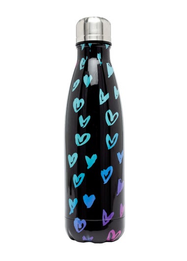 Hype Black Scribble Heart Crest Water Bottle