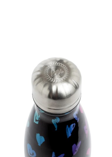 Hype Black Scribble Heart Crest Water Bottle