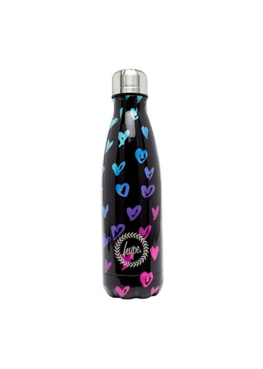 Hype Black Scribble Heart Crest Water Bottle