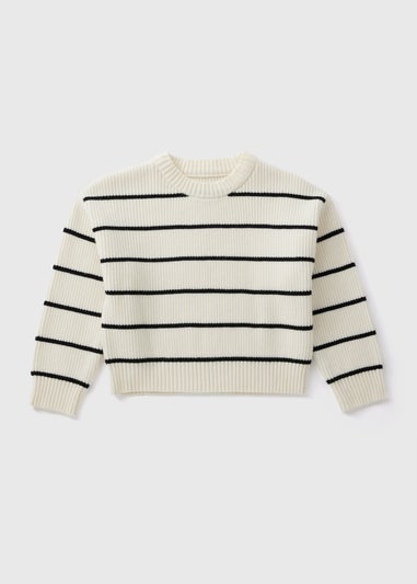 Girls Cream Stripe Jumper (7-15yrs)