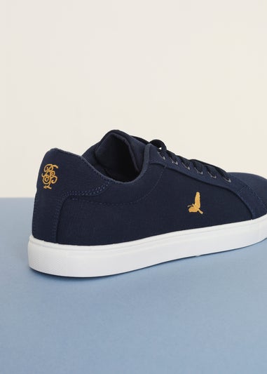 Brave Soul Navy Kite Canvas Lace Up Trainers