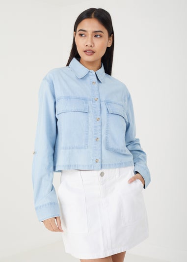 Brave Soul Blue Long Sleeve Denim Shirt