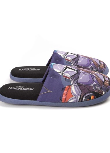 Star Wars Black/Blue The Mandalorian Slippers