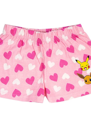 Pokemon Girls White/Pink Besties Short Pyjama Set (5-12yrs)