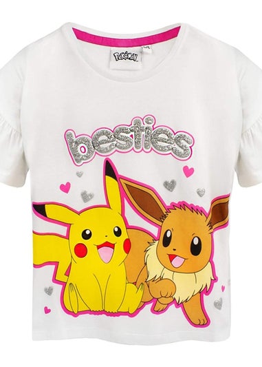 Pokemon Girls White/Pink Besties Long Pyjama Set (3-12 yrs)