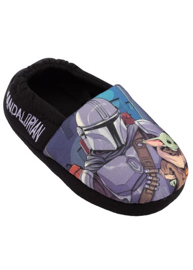 Star Wars Black/Blue Kids The Mandalorian Slippers