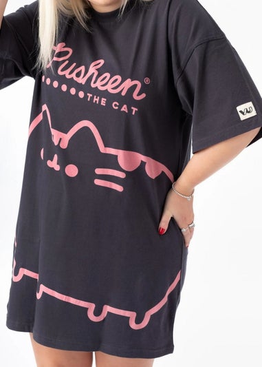 Pusheen Charcoal Grey Oversized T-Shirt Dress