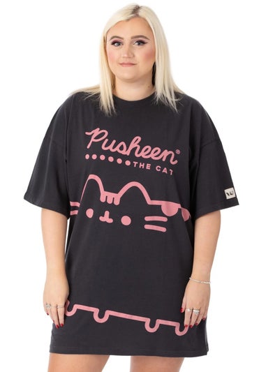 Pusheen Charcoal Grey Oversized T-Shirt Dress