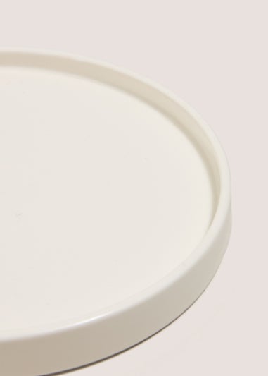 White Round Candle Plate