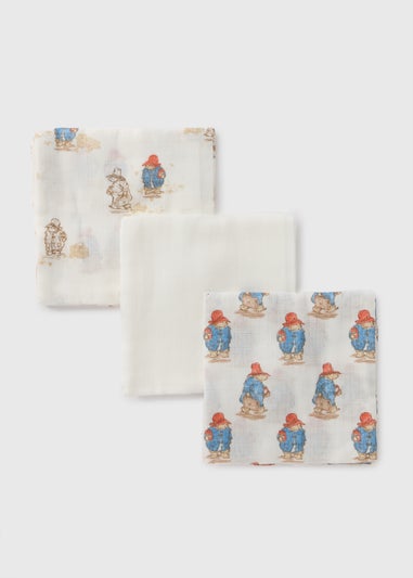 Paddington 3 Pack Baby Cream Muslin Cloths