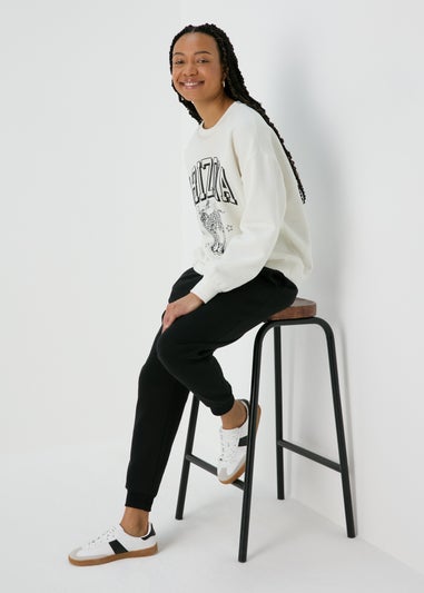 Cream Leopard Graphic Sweatshirt