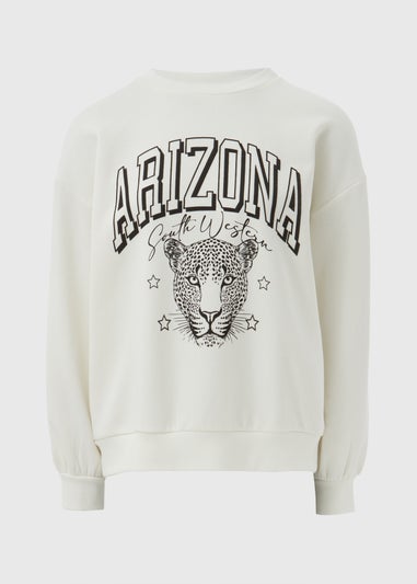 Cream Leopard Graphic Sweatshirt