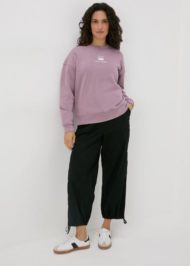 Black Poplin Crop Leg Trousers