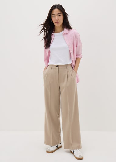 Brown Woven Wide Leg Trousers