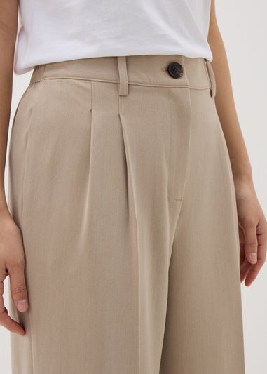 Brown Woven Wide Leg Trousers