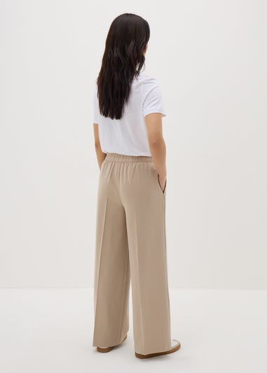 Brown Woven Wide Leg Trousers