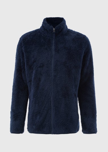 Navy Fleece Zip Up Hoodie