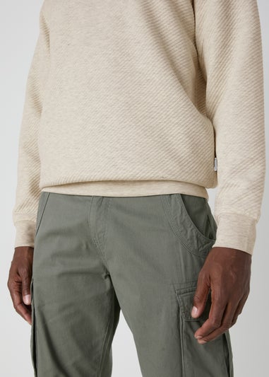 Grey Textured Crew Neck Sweatshirt