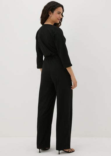 JDY Black Button V-Neck Jumpsuit