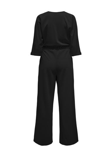 JDY Black Button V-Neck Jumpsuit