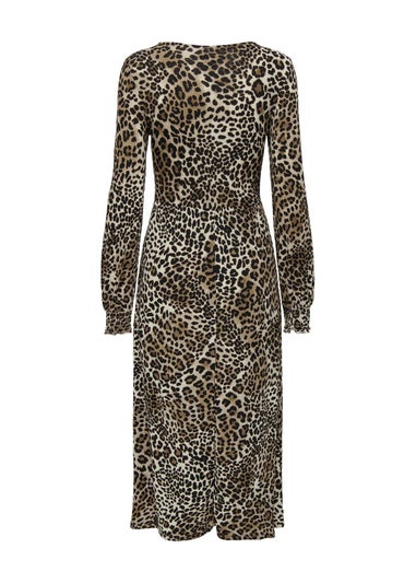 JDY Brown Leopard Print Smock Midi Dress