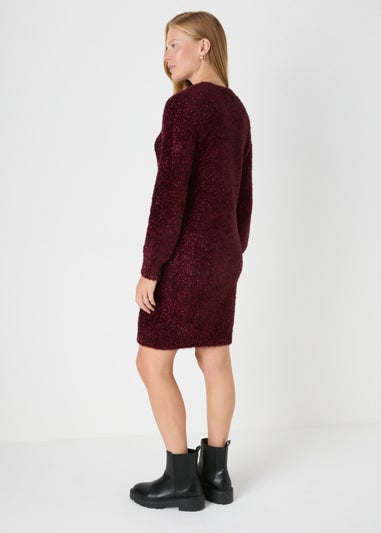 Burgundy Tinsel Knitted Tunic