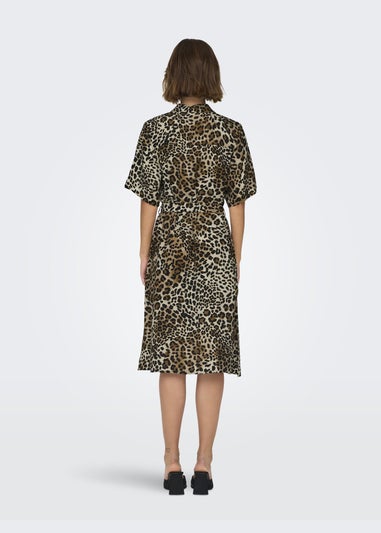 JDY Leopard Print Shirt Midi Dress