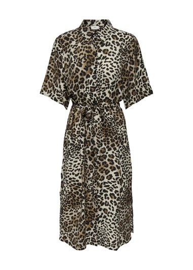 JDY Leopard Print Shirt Midi Dress