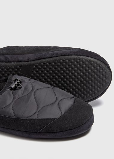 Thinsulate Black Quilted Slipper