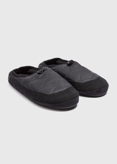 Thinsulate Black Quilted Slipper