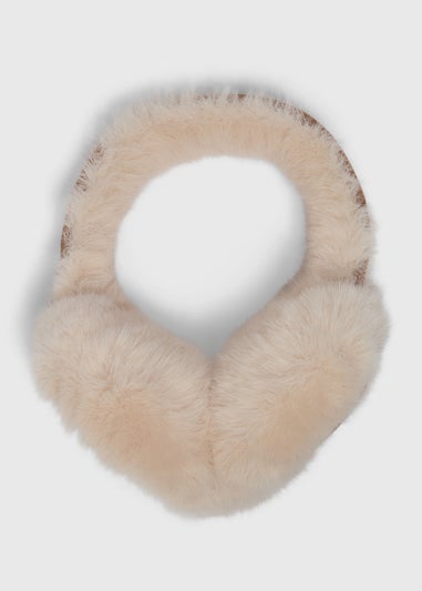 Camel Faux Shearling Earmuffs