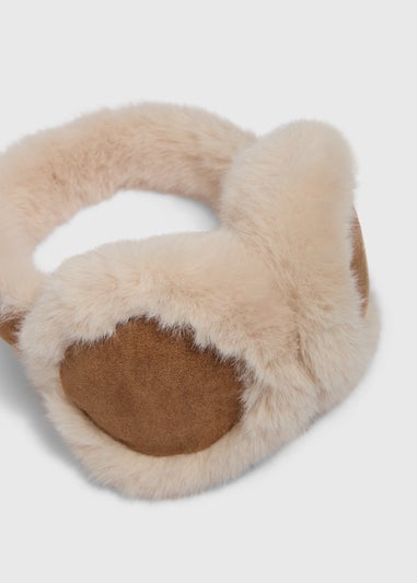 Camel Faux Shearling Earmuffs