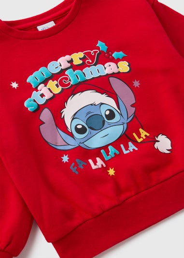 Disney Kids Red Stitch Christmas Sweatshirt (1-13yrs)