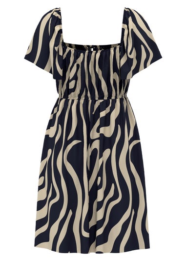 JDY Black Printed Mini Tea Dress