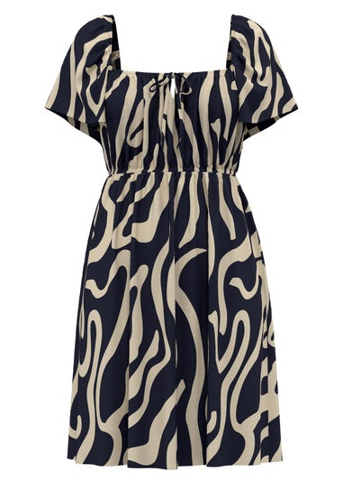 JDY Black Printed Mini Tea Dress