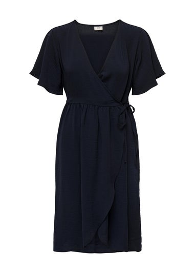 JDY Navy Wrap Midi Dress