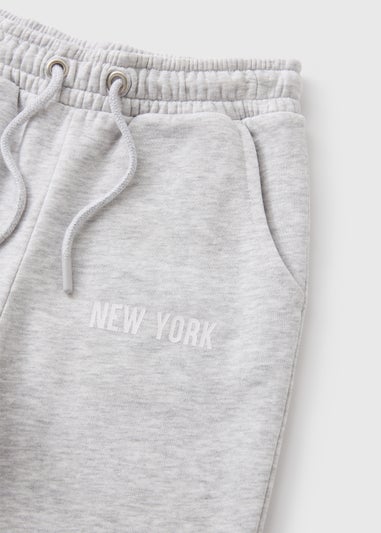 Girls Grey New York Slogan Jogging Bottoms (7-15yrs)