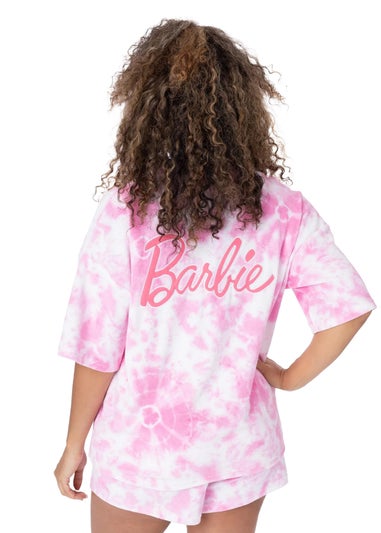 Barbie Pink Tie Dye Towelling T-Shirt & Shorts Set