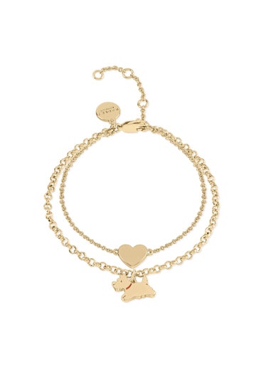 Radley London Gold 18ct Pale Plated Double Layer Bracelet