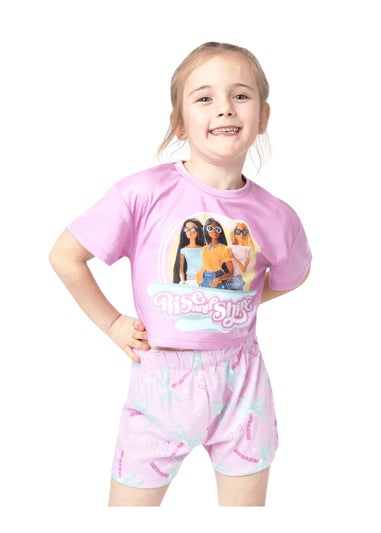 Barbie Girls Pink Short Pyjama Set (5-12yrs)