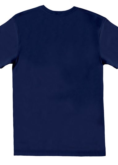 Marvel Comics Navy Box Logo Cotton T-Shirt