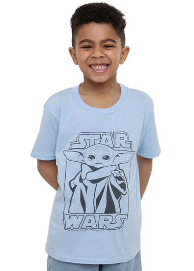 Star Wars Kids Light Blue The Mandalorian Child Force T-Shirt (3-11 yrs)
